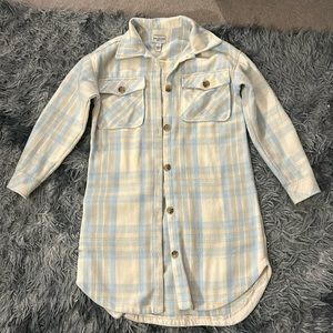 Arizona Jean Co cream and baby blue blazer